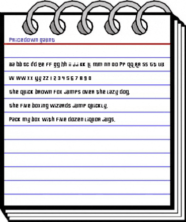 Pricedown Gaunt Regular animated font preview