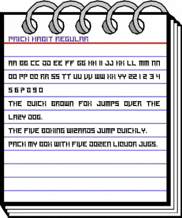 Prick Habit Regular animated font preview