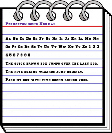 Princeton solid Normal animated font preview