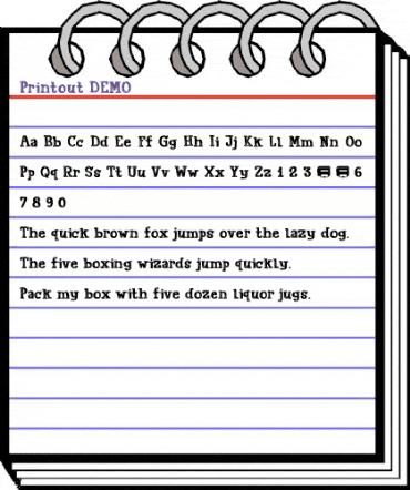 Printout DEMO Regular animated font preview