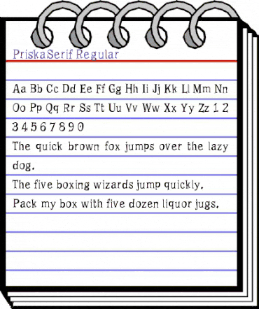 PriskaSerif Regular animated font preview