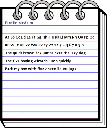 Profile Medium animated font preview