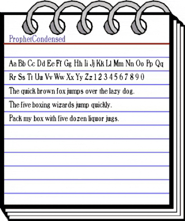 ProphetCondensed Regular animated font preview