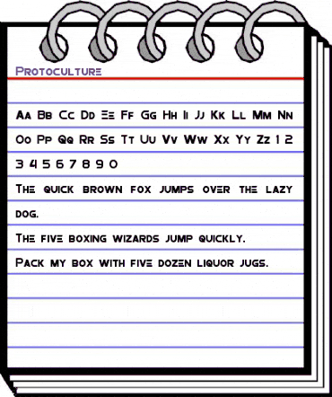 Protoculture Regular animated font preview