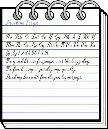 Pruistine Script Regular animated font preview
