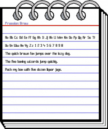 Prussian Brew Regular animated font preview