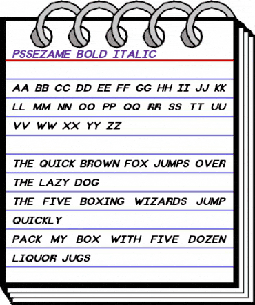 PSSezame Bold Italic Bold Italic animated font preview