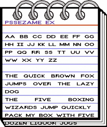 PSSezame Ex Regular animated font preview PSSezame Ex Regular animated font preview