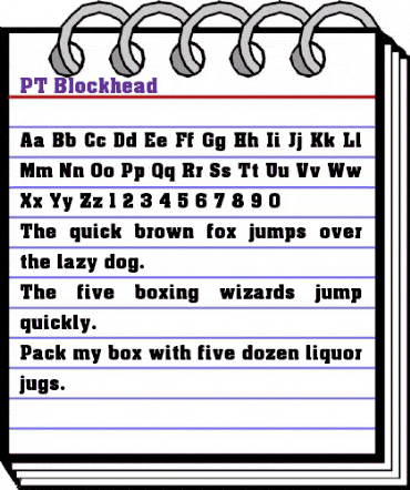 PT Blockhead Normal animated font preview