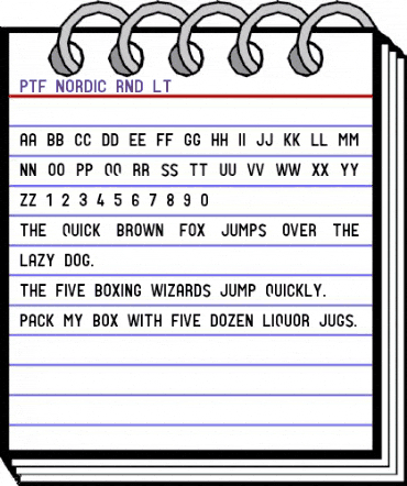 PTF NORDIC Rnd Lt Normal animated font preview