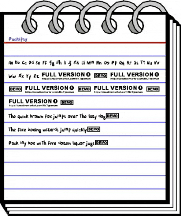 Puckipsy Regular animated font preview Puckipsy Regular animated font preview