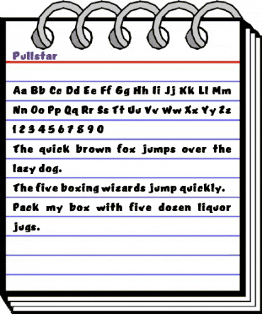 Pullstar book animated font preview