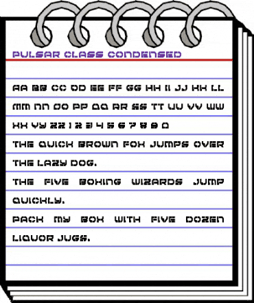 Pulsar Class Condensed Condensed animated font preview