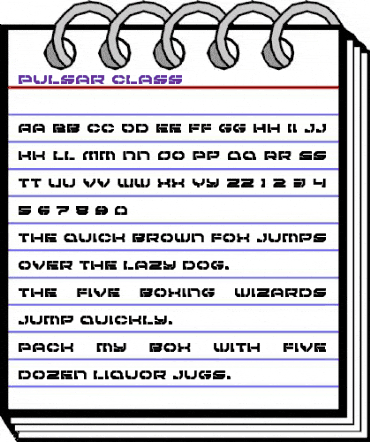 Pulsar Class Regular animated font preview