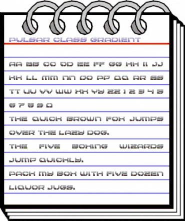 Pulsar Class Gradient Regular animated font preview