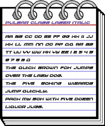 Pulsar Class Laser Italic Italic animated font preview Pulsar Class Laser Italic Italic animated font preview