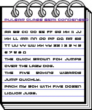 Pulsar Class Semi-Condensed Condensed animated font preview