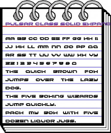 Pulsar Class Solid Expanded Expanded animated font preview