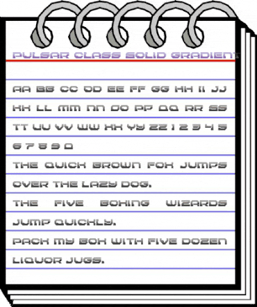 Pulsar Class Solid Gradient Regular animated font preview