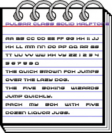 Pulsar Class Solid Halftone Regular animated font preview