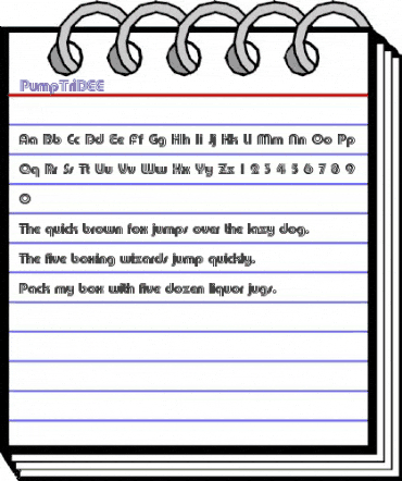 PumpTriDEE Regular animated font preview