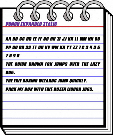 Punch Expanded Italic Regular animated font preview