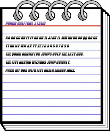 Punch Halftone Italic Regular animated font preview