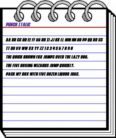 Punch Italic Regular animated font preview Punch Italic Regular animated font preview