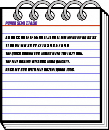 Punch Semi-Italic Regular animated font preview