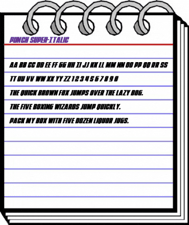 Punch Super-Italic Regular animated font preview