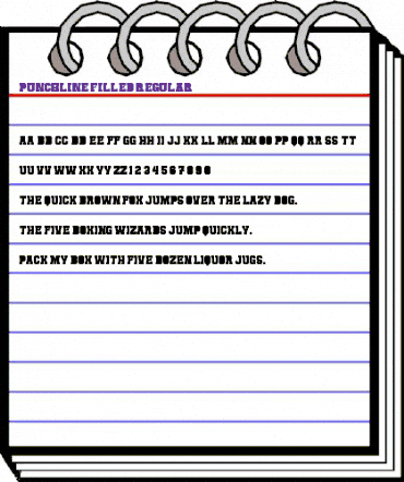 Punchline Filled Regular animated font preview