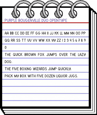 Purple Bougenville Duo Regular animated font preview