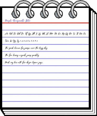 Purple Bougenville Italic Regular animated font preview