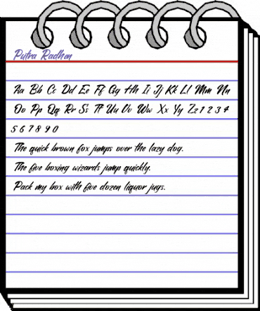 Putra Radhen Regular animated font preview