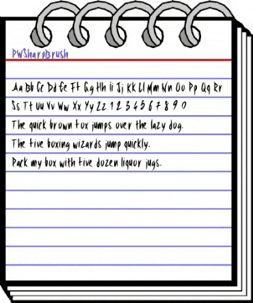 PWSharpBrush Medium animated font preview