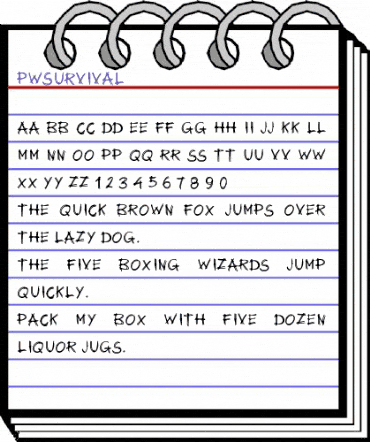 PWSurvival Medium animated font preview