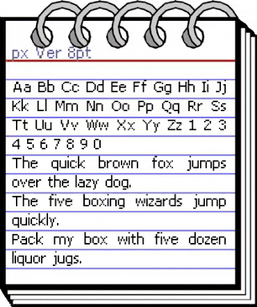 px Ver 8pt Regular animated font preview