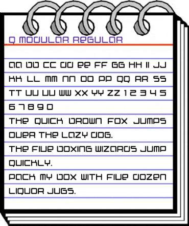 Q Modular Regular animated font preview