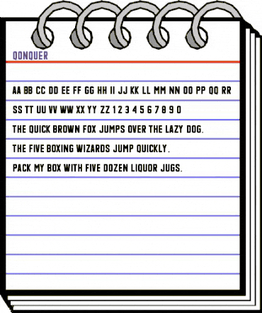 Qonquer Regular animated font preview