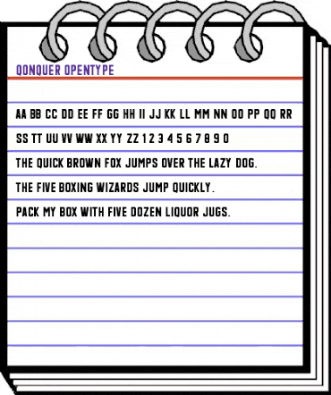 Qonquer Regular animated font preview