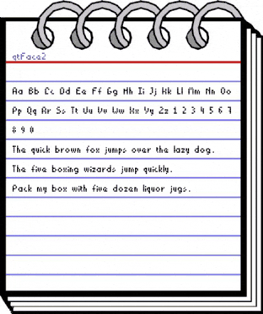 qtFace2 Regular animated font preview