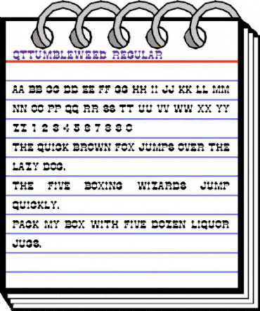 QTTumbleweed Regular animated font preview