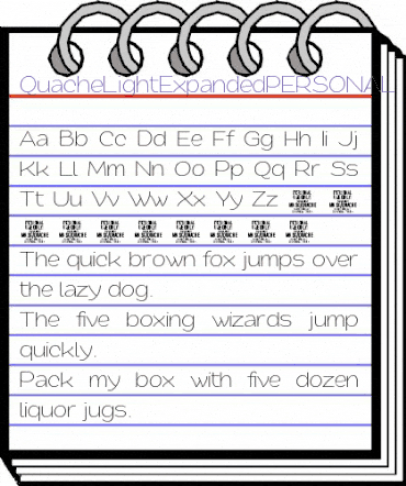 Quache Light Expanded animated font preview Quache Light Expanded animated font preview
