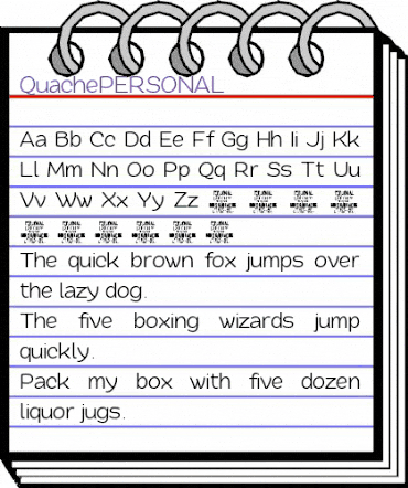 Quache PERSONAL Regular animated font preview