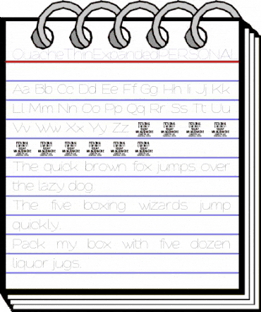 Quache Thin Expanded animated font preview