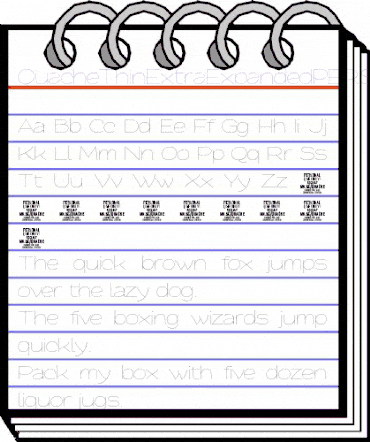 Quache Thin Extra Expanded animated font preview