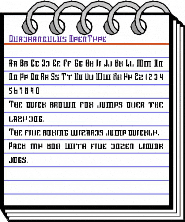 Quadrangulus Regular animated font preview