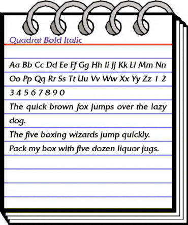 Quadrat Bold Italic animated font preview