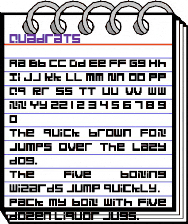 Quadrats Regular animated font preview