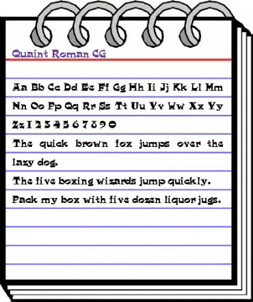 Quaint Roman CG Regular animated font preview